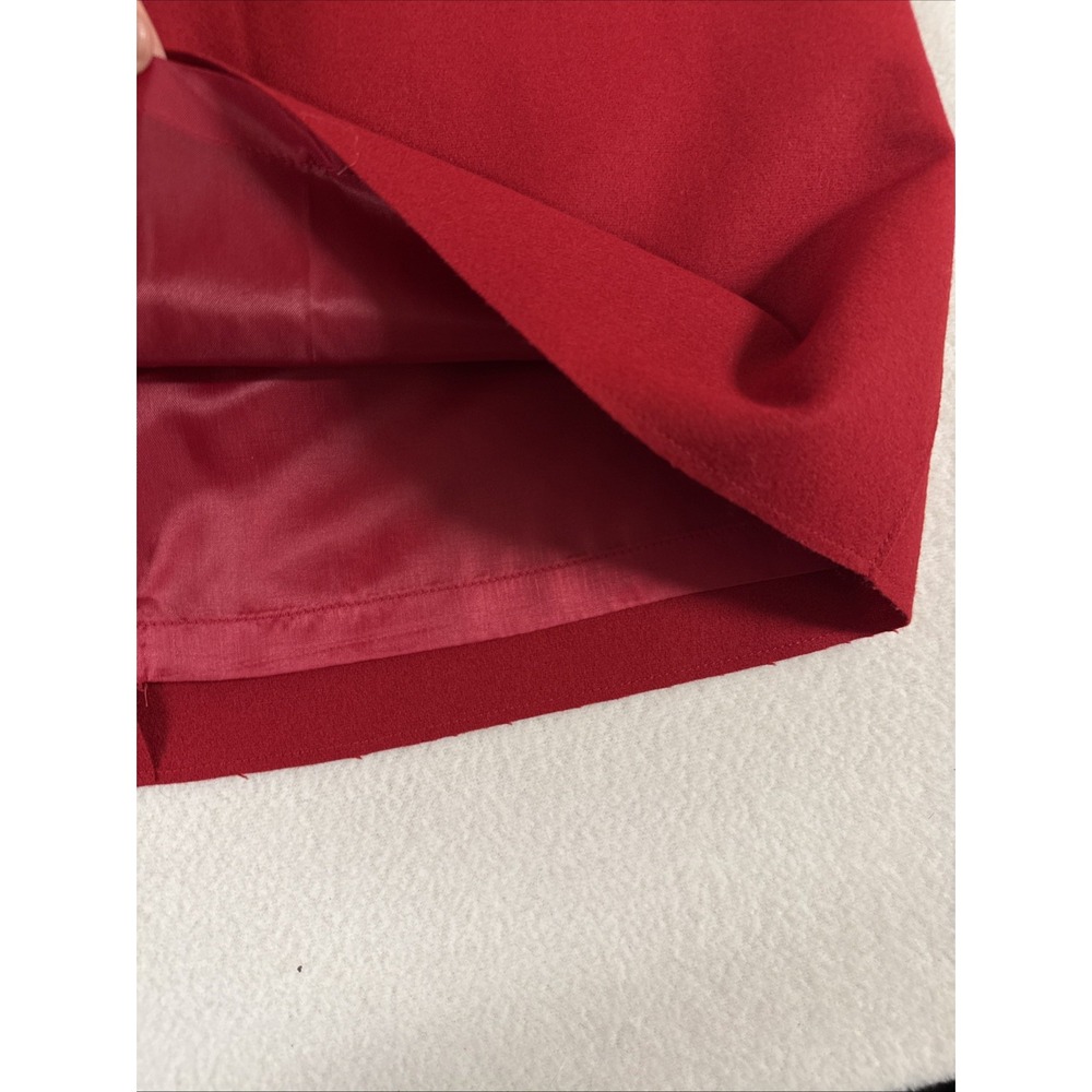 Vtg Liz Claiborne Wool Cashmere Blend Deep Red Skirt Heritage‎ Preppy Minimal 8 - Picture 2 of 9